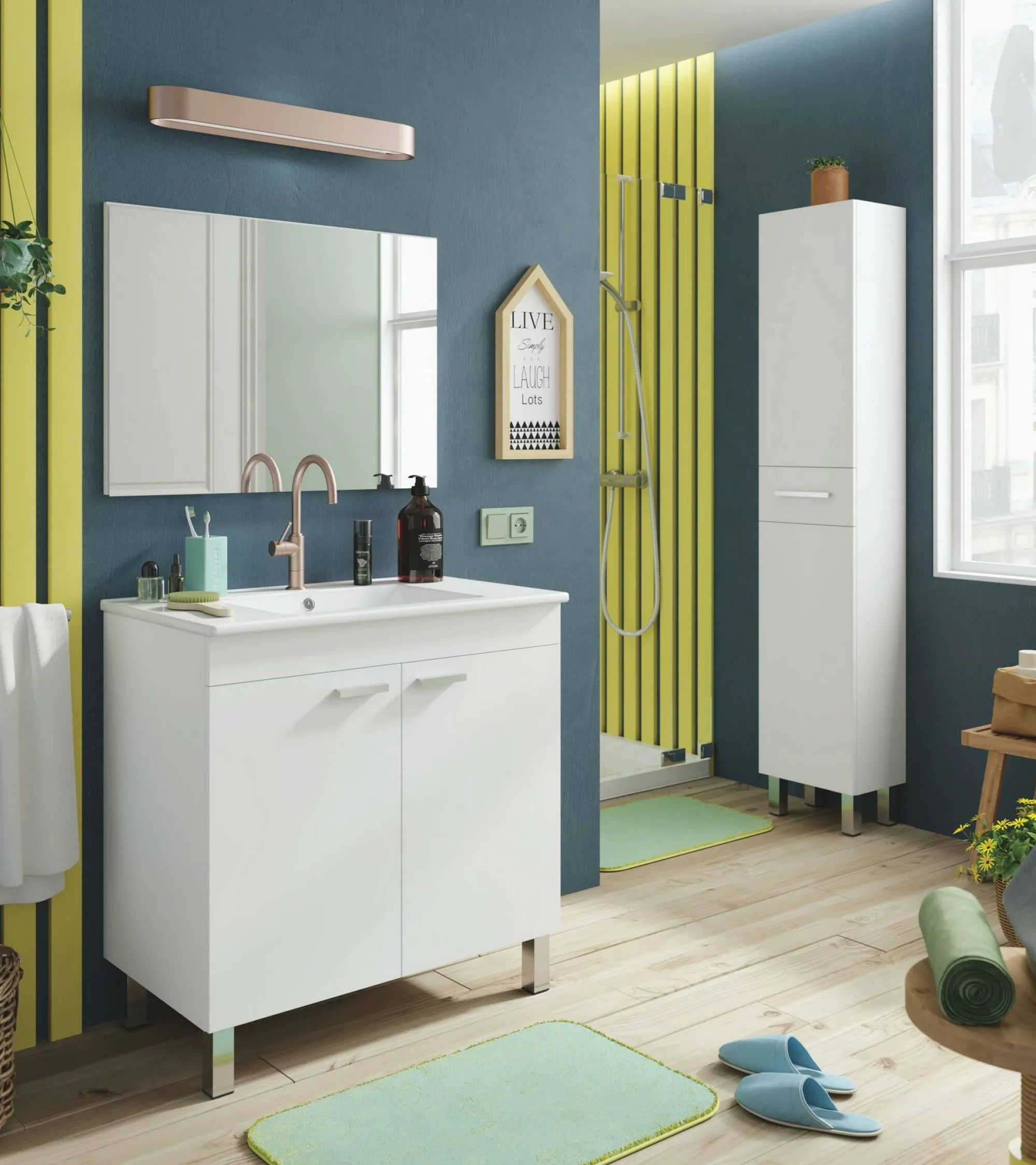 Mobile sottolavabo Florante, 80x45 h80 cm,<Dmora Shop