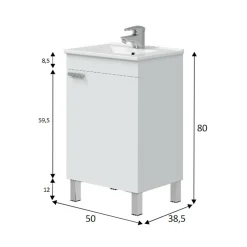 Mobile sottolavabo Iselle, 50x39 h80 cm,<Dmora Shop