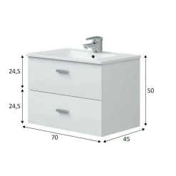 Mobile sottolavabo Tico, 70x45 h50 cm,<Dmora Best Sale