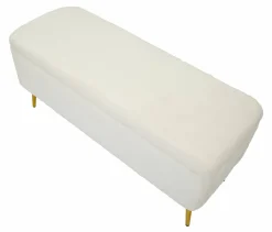 Panca Aiano, 112x42 h50 cm, Bianco e Oro<Dmora Store
