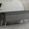 Panca Aiano, 112x42 h50 cm, Grigio e Argento<Dmora Best