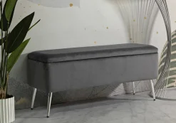Panca Aiano, 112x42 h50 cm, Grigio e Argento<Dmora Best