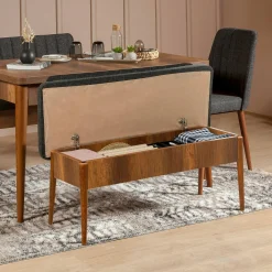 Panca Arielli, 110x40h85 cm, Noce e Antracite<Dmora Fashion