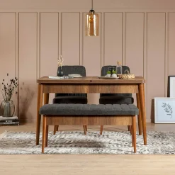 Panca Arielli, 110x40h48 cm, Noce e Antracite<Dmora Best Sale