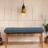 Panca Barthelemy, 110x40 h48 cm, Noce e Blu<Dmora Best