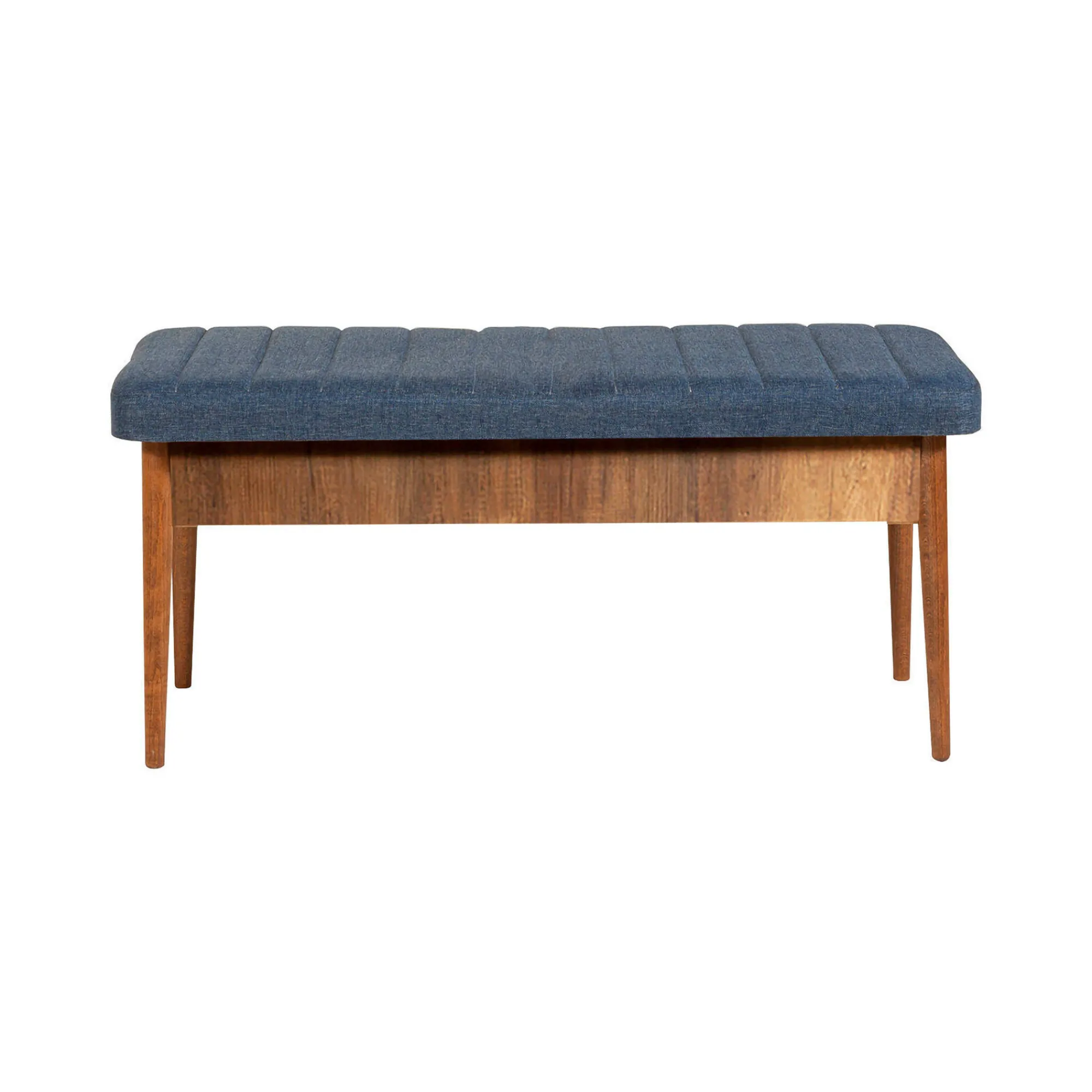 Panca Barthelemy, 110x40 h48 cm, Noce e Blu<Dmora Best