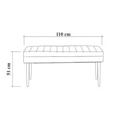 Panca Barthelemy, 110x40 h48 cm, Noce e Blu<Dmora Best