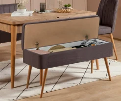 Panca Falcon, 90x39h40 cm, Noce e Antracite<Dmora Online