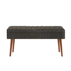 Panca Falcon, 90x39h40 cm, Noce e Antracite<Dmora Online