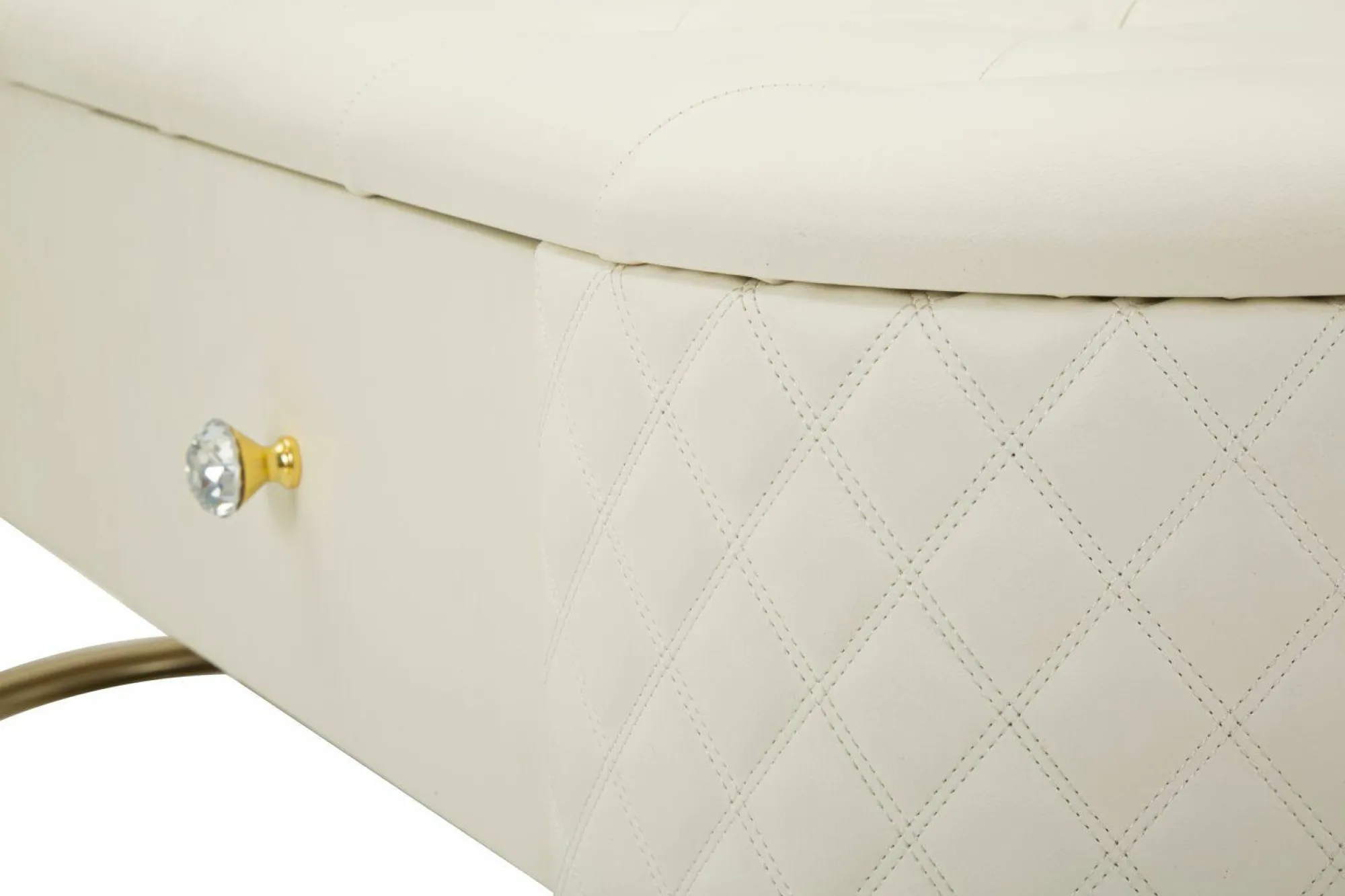Panca Golfo, 120x40 h43 cm, Bianco e Oro<Dmora Cheap