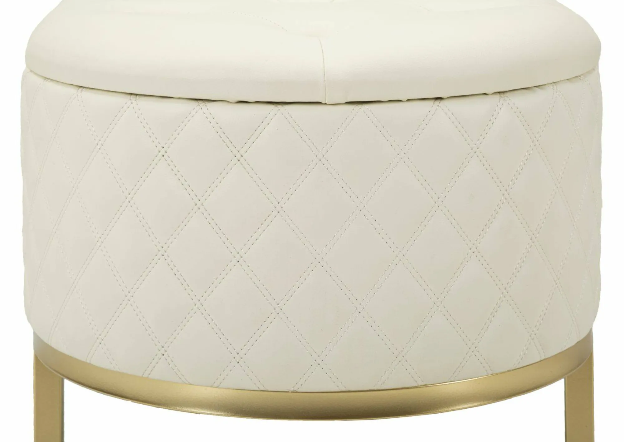 Panca Golfo, 120x40 h43 cm, Bianco e Oro<Dmora Cheap