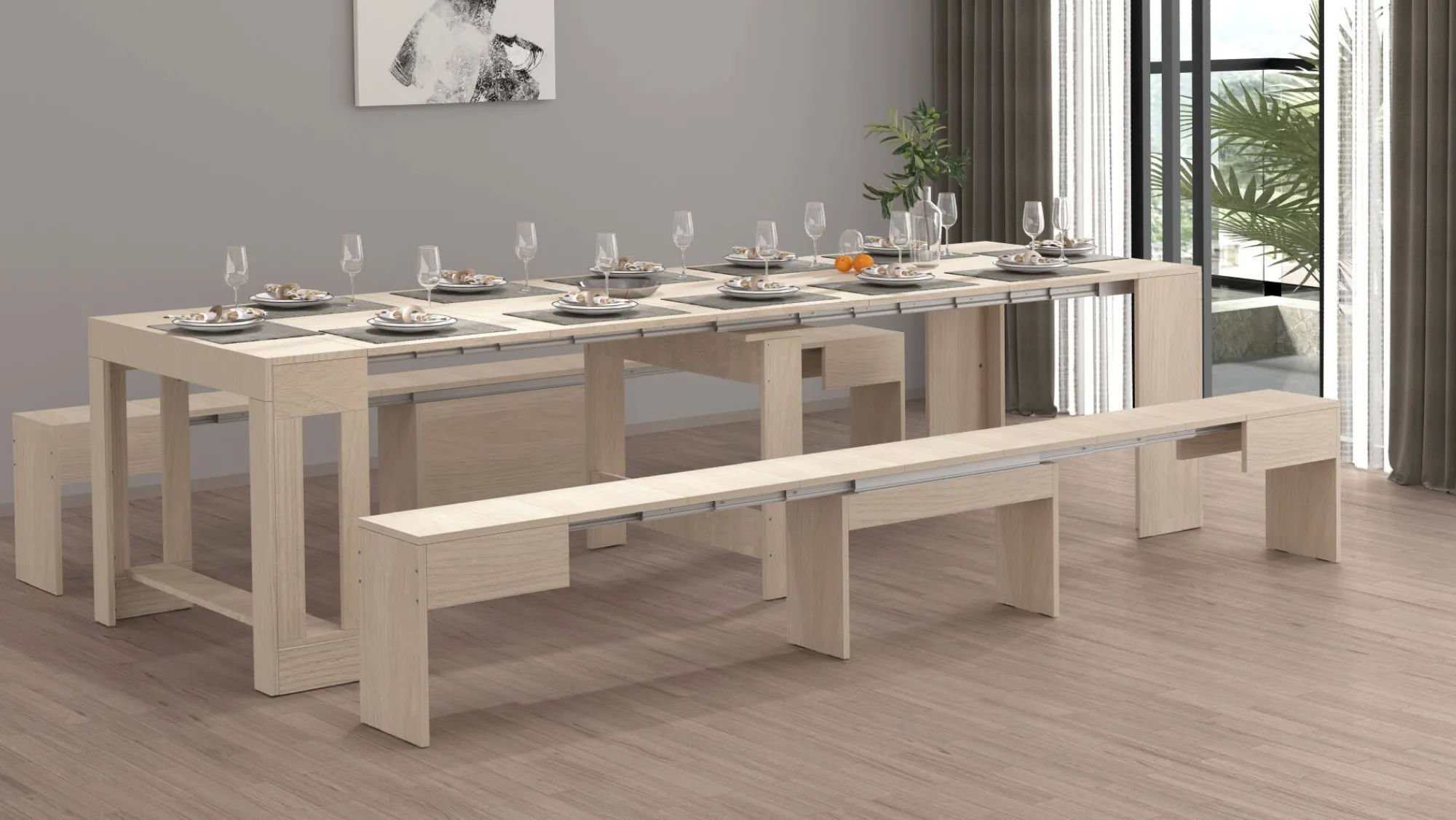 Panca Quedan, 290x25h45 cm,<Dmora Flash Sale