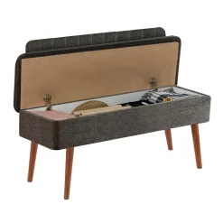 Panca Salento, 90x39h40 cm, Noce e Antracite<Dmora Discount
