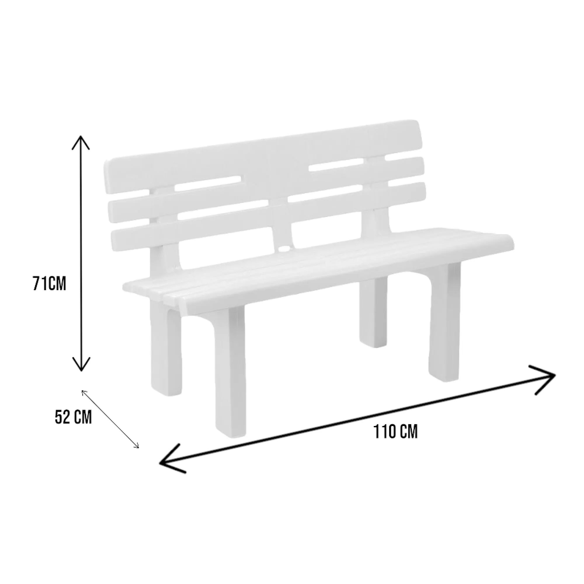 Panchina da esterno Alim, 110x52h71 cm,<Dmora Discount
