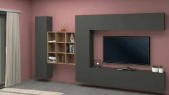 Parete attrezzata Agira, cm 350x30h180,<Dmora Discount