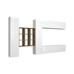 Parete attrezzata Agira, cm 350x30h180,<Dmora Flash Sale