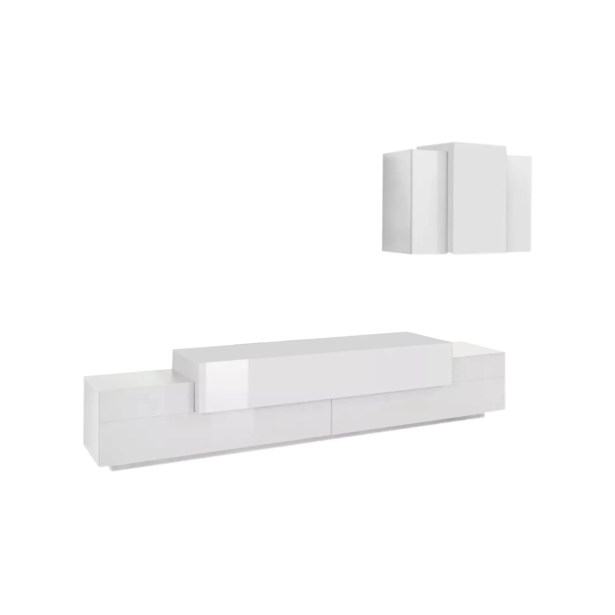 Parete attrezzata Alaskino, cm 240x45h180,<Dmora Best Sale