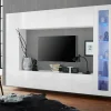 Parete attrezzata Amel, , con luce LED blu ed una vetrina<Dmora Online