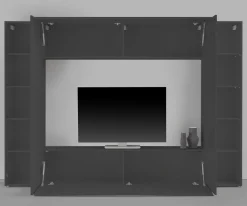 Parete attrezzata Amel, cm 260x30h180,<Dmora Discount