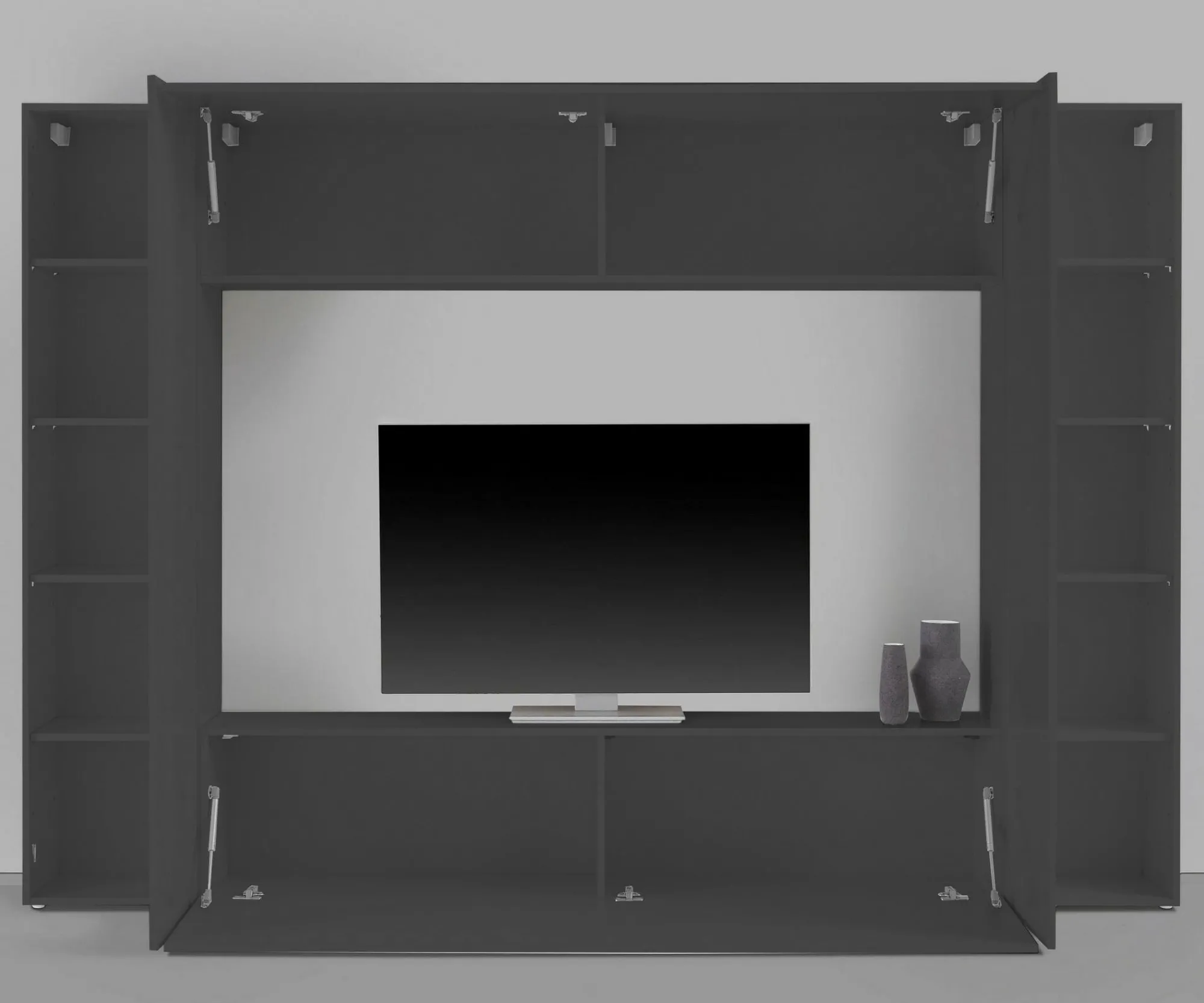 Parete attrezzata Amel, cm 260x30h180,<Dmora Discount
