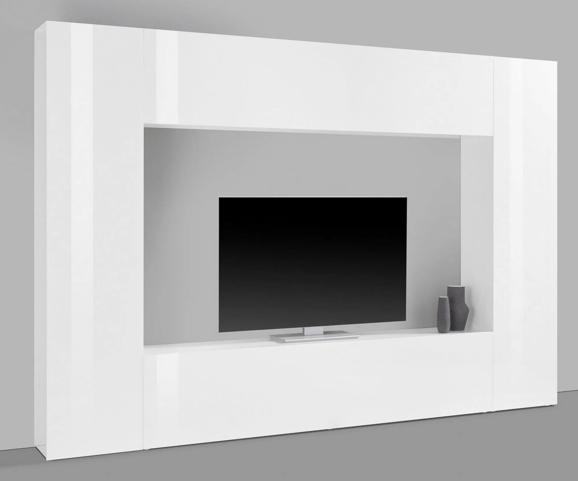 Parete attrezzata Amel, cm 260x30h180,<Dmora Online