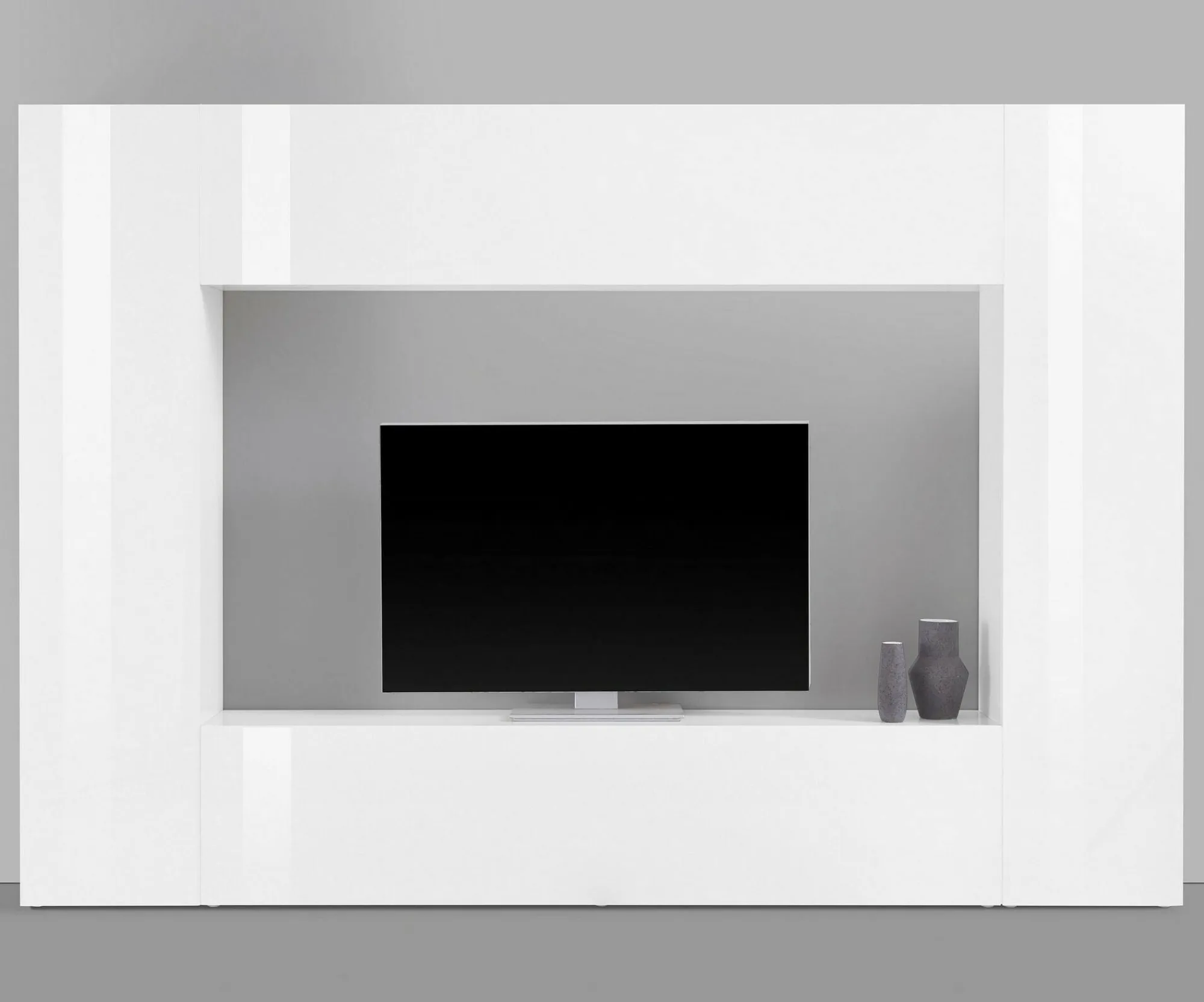 Parete attrezzata Amel, cm 260x30h180,<Dmora Online
