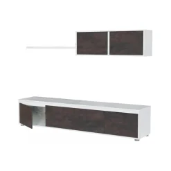 Parete attrezzata Amir, 200x41h43 cm, Bianco e Ossido<Dmora Cheap