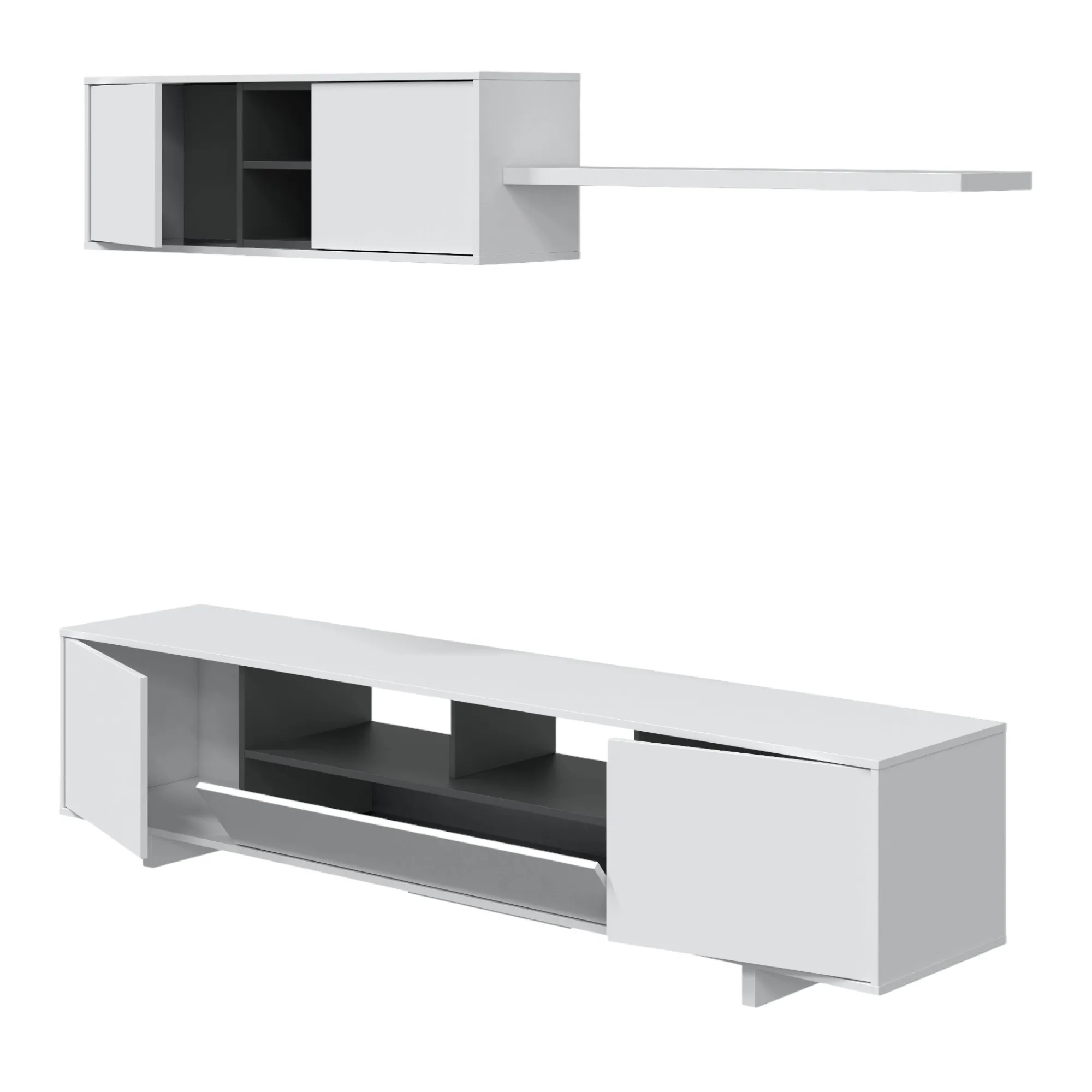 Parete attrezzata Angora, 260x41h46 cm,<Dmora Cheap