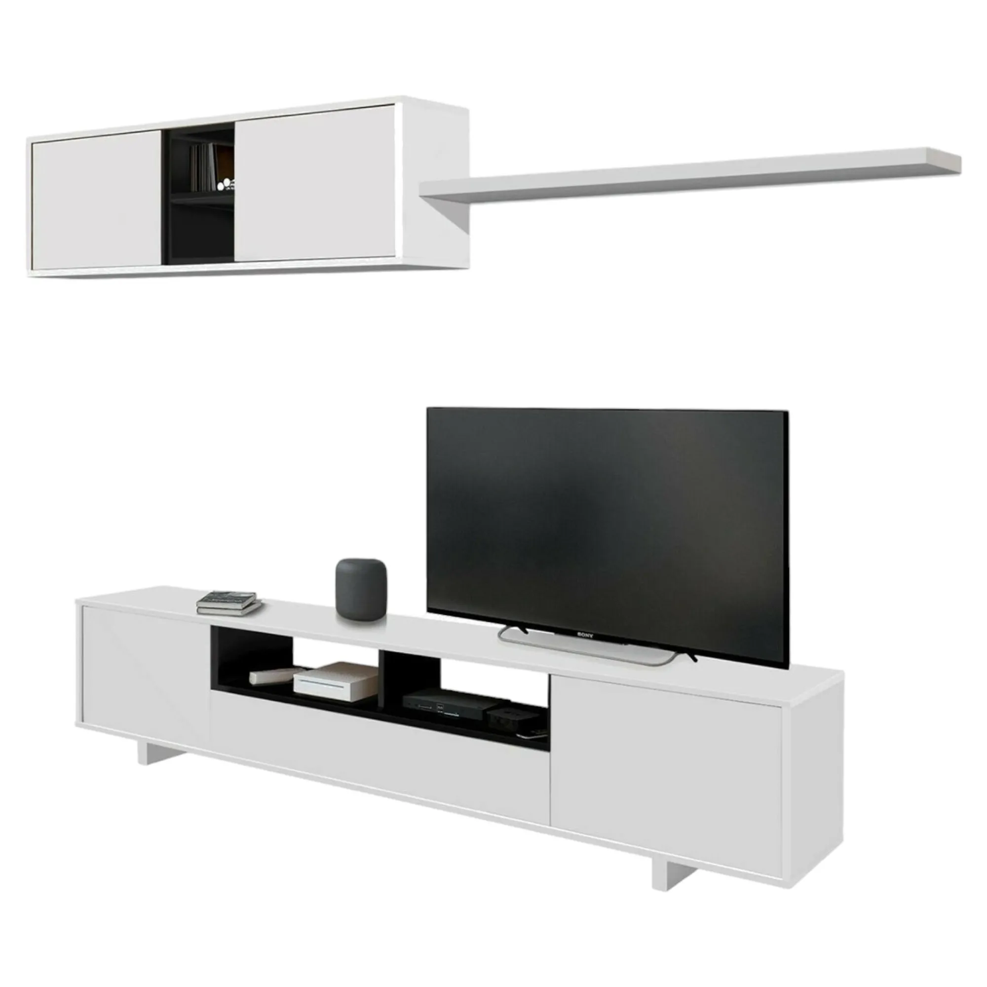 Parete attrezzata Angora, 260x41h46 cm,<Dmora Cheap