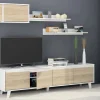 Parete attrezzata Anguria, 200x50h41 cm, Bianco e Rovere<Dmora Sale