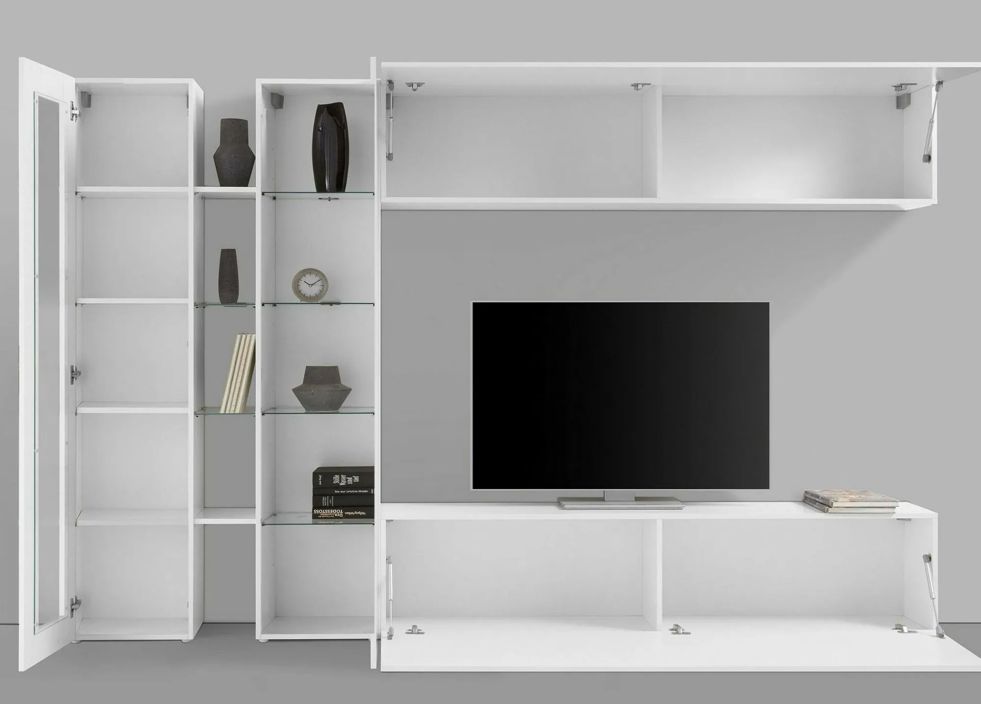 Parete attrezzata Annie, cm 280x30x180,<Dmora Cheap