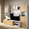 Parete attrezzata Artex, 220x41h180 cm, Rovere Nodi e Bianco<Dmora Shop