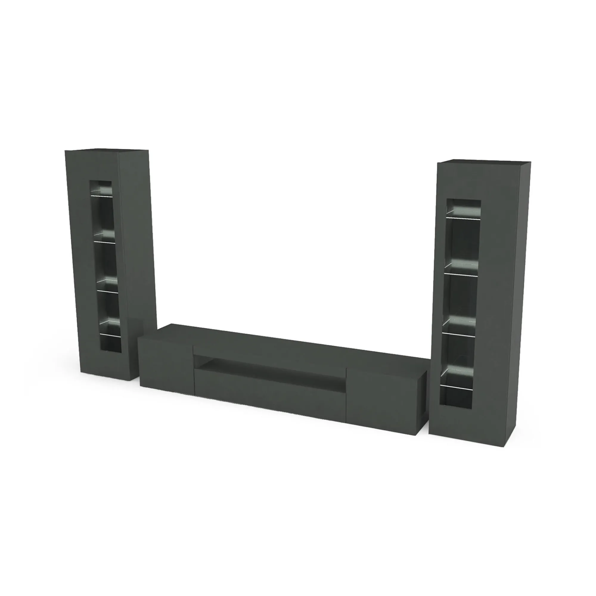 Parete attrezzata Aslhey, cm 290x40h162,<Dmora Cheap