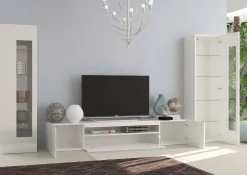 Parete attrezzata Aslhey, cm 290x40h162,<Dmora Outlet