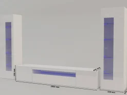 Parete attrezzata Aslhey, cm 290x40h162,<Dmora Outlet