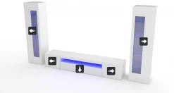 Parete attrezzata Aslhey, cm 290x40h162,<Dmora Outlet