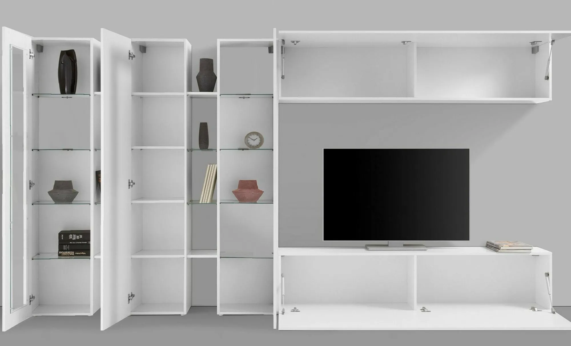 Parete attrezzata Atta, cm 340x30h180,<Dmora Best