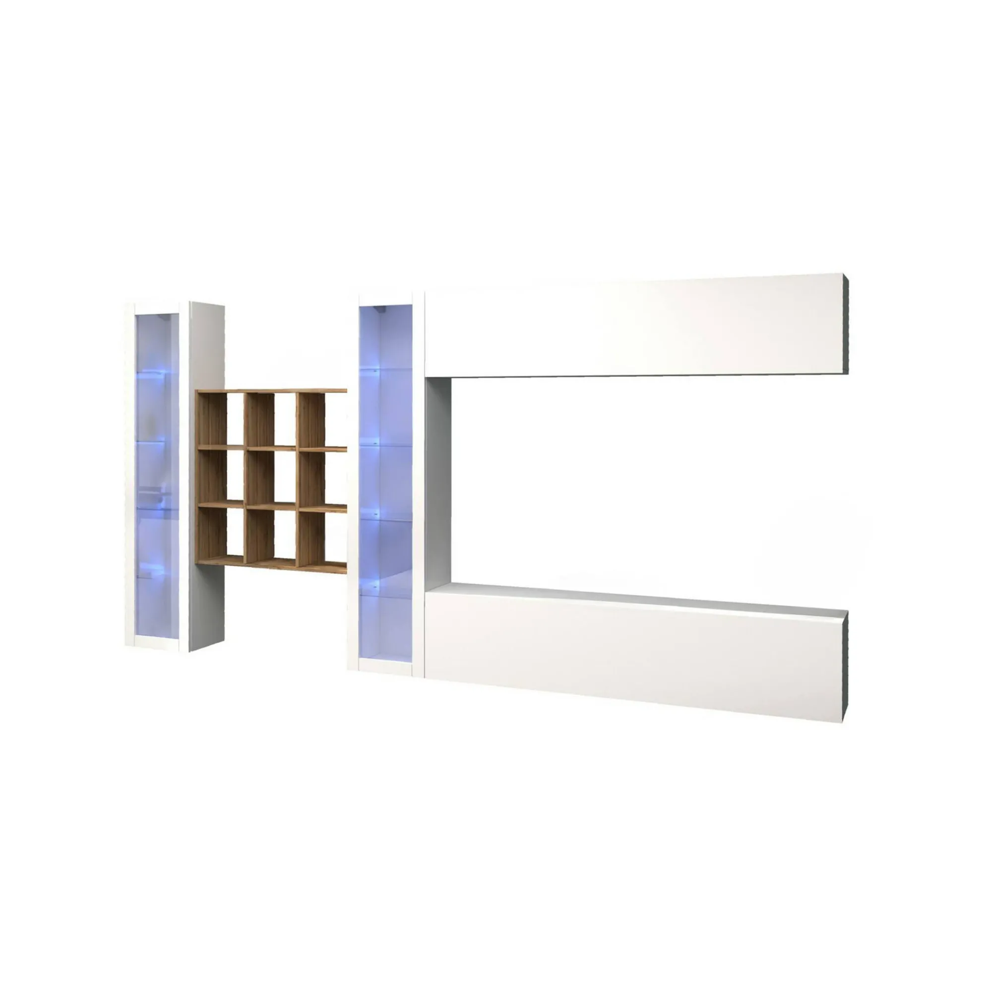 Parete attrezzata Avella, cm 350x30h180,<Dmora Discount