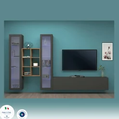 Parete attrezzata Dcorrei, cm 320x30h180,<Dmora Best Sale