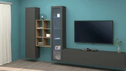 Parete attrezzata Dcragn, cm 320x30h180,<Dmora Outlet