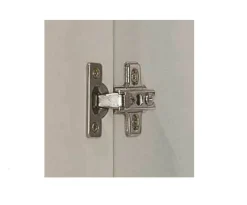 Parete attrezzata Dmutt, 200x29h80 cm, Bianco e Cemento<Dmora New