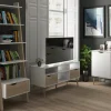 Parete attrezzata Dstorar, 166x207 h84 cm, Bianco e Quercia<Dmora Best