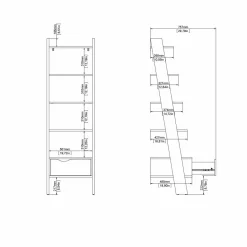 Parete attrezzata Dstorar, 166x207 h84 cm, Bianco e Quercia<Dmora Best