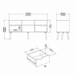 Parete attrezzata Dstorar, 166x207 h84 cm, Bianco e Quercia<Dmora Best