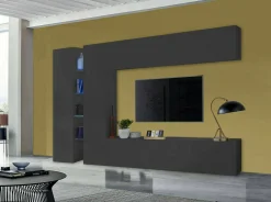 Parete attrezzata Enstatite, cm 280x30x180,<Dmora Online