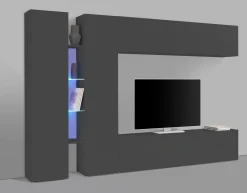 Parete attrezzata Enstatite, cm 280x30x180,<Dmora Online