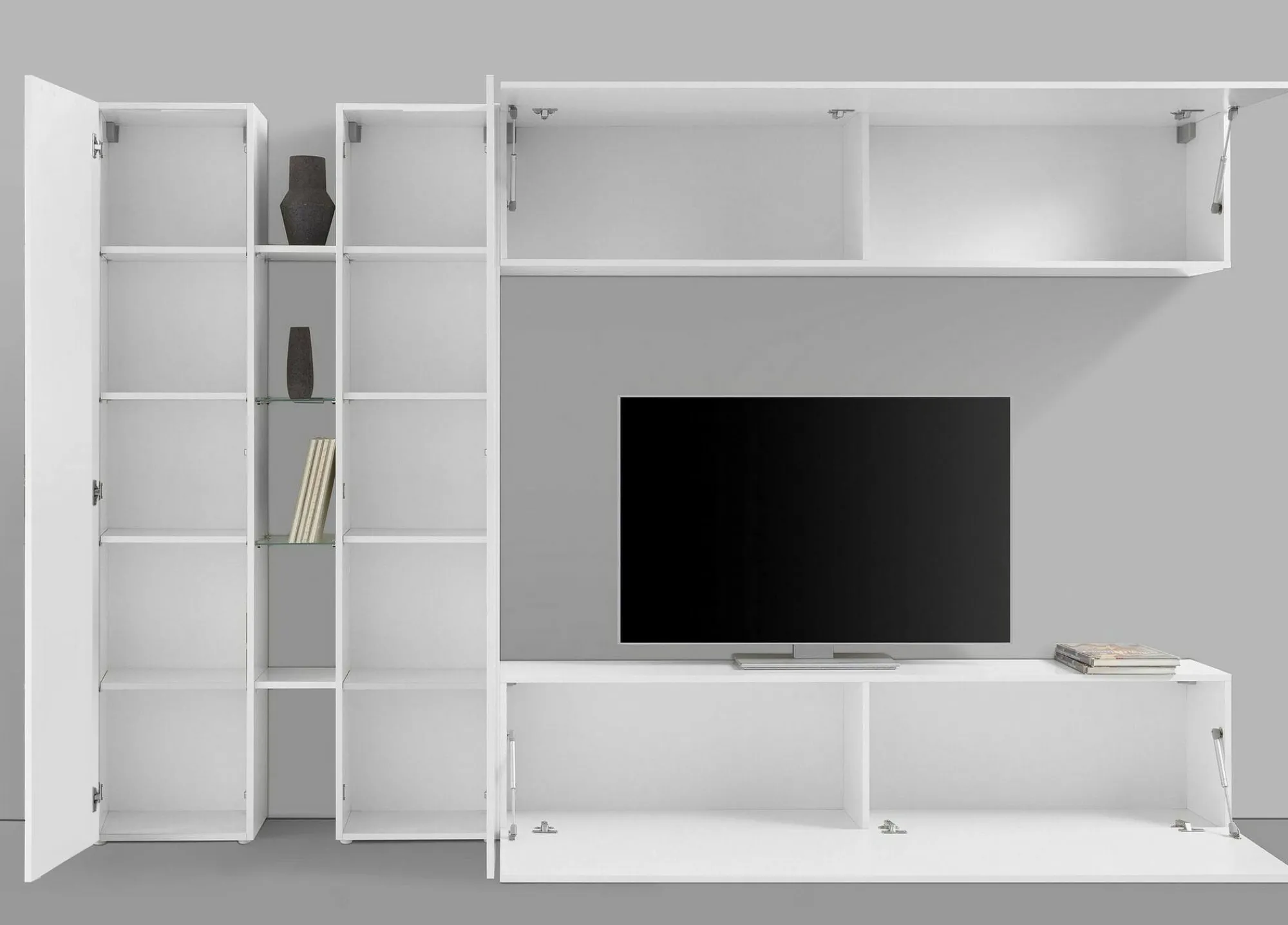 Parete attrezzata Enstatite, cm 280x30x180,<Dmora Outlet