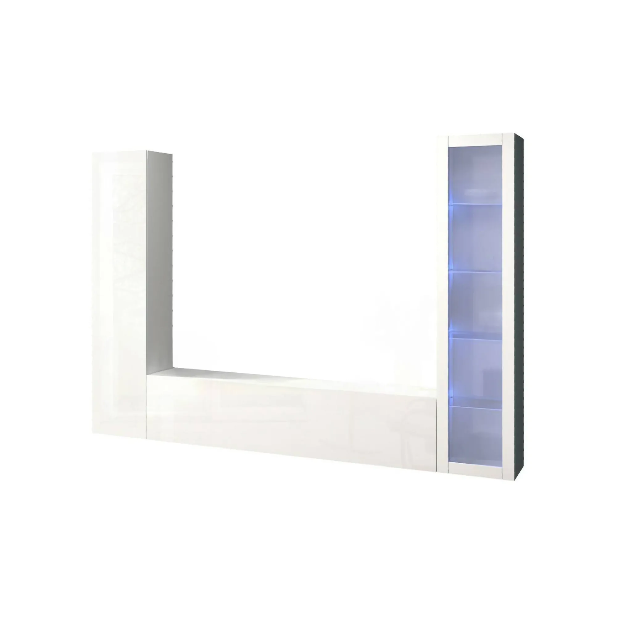 Parete attrezzata Felicina, cm 260x30h180,<Dmora Best Sale