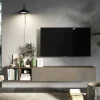 Parete attrezzata Koguma, 194x30 h29 cm, Noce e Grigio<Dmora Clearance