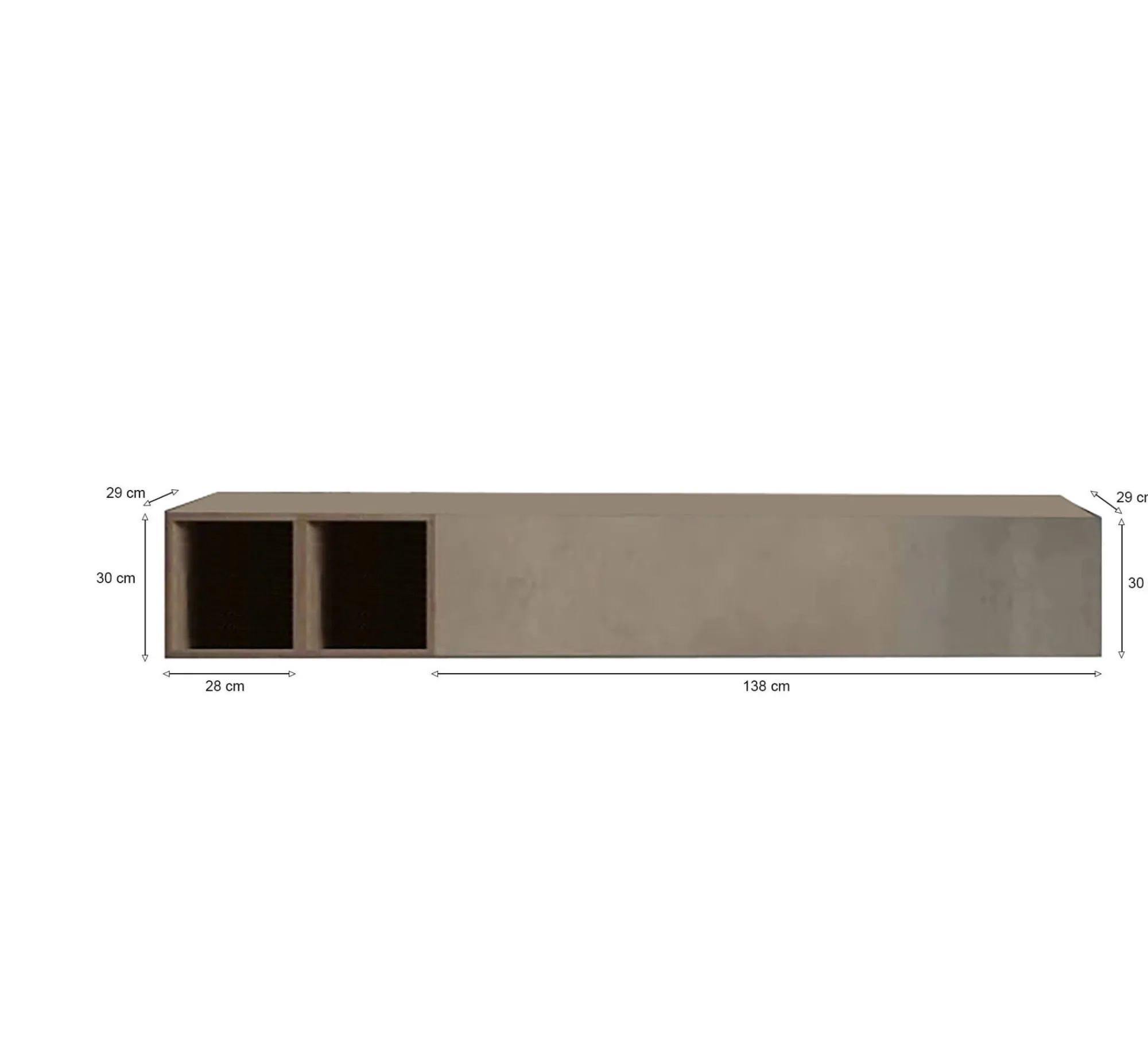 Parete attrezzata Koguma, 194x30 h29 cm, Noce e Grigio<Dmora Clearance